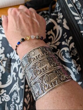 Vintage-Inspired Silver Elephant Cuff Bracelet